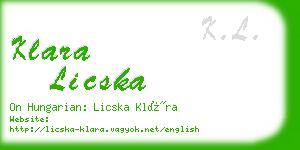 klara licska business card